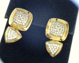 18K and sterling David Yurman diamond earrings