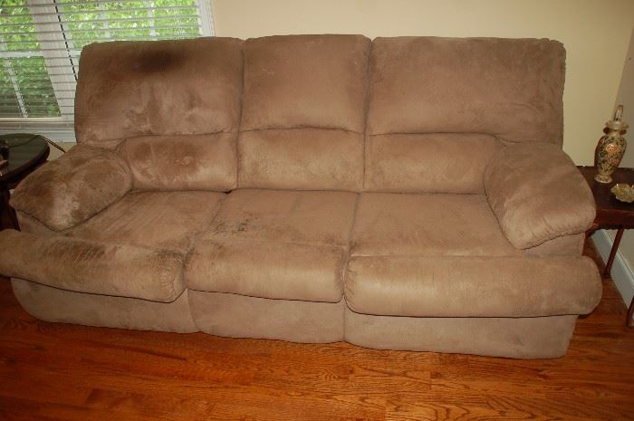 Suede leather sofa - Cleveland Chair Company