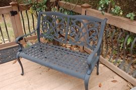 Black aluminum love seat