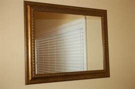 Rectangular gold framed mirror
