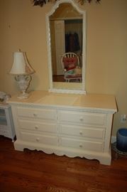 White chest of drawers with mirror