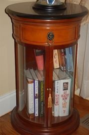 Small round occasional table with glass display case