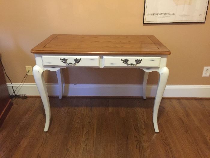 Distressed desk with cabriole legs