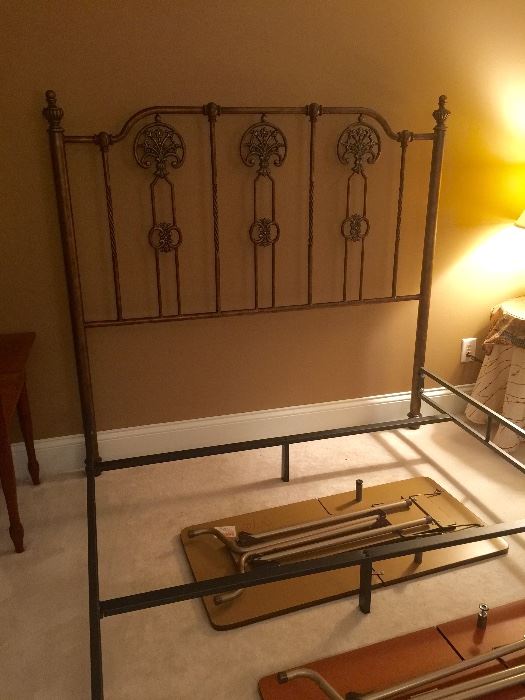 Queen size iron bed with side rails