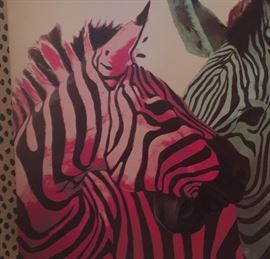 Bright and fun Zebra art 