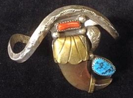  Silver Cuff Bracelet With Bisbee Turquoise