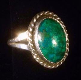 Caroline Tawangyaouma Silver Turquoise Ring 