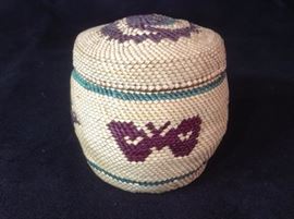 Makah woven basket