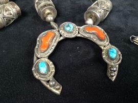 Johnson Todacheeny Silver Turquoise Coral Necklace 
