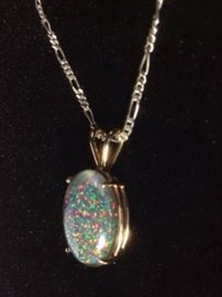 Opal Sterling Necklace