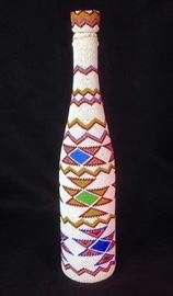 Paiute Beaded Bottle Geometric Design