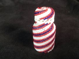 Paiute Beaded Bottle red blue