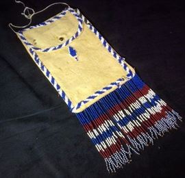 Plains Plateau Beaded Buckskin Pouch