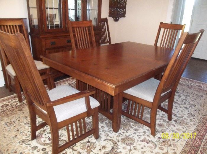 dining room table with six chairs