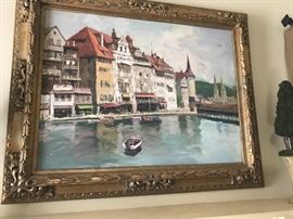 Oil painting in gilt frame