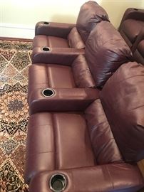 Berkline Theater Seats (total of 7 seats, 3-single, 2-double), platform that the 2nd row of chairs in on is available as well!