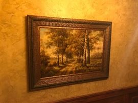 Framed oil painting