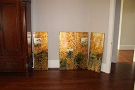 4-panel glossy gilt hangings