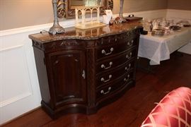 Bernhardt marble topped buffet