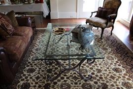 Metal & glass coffee table (3/4" thick glass!)