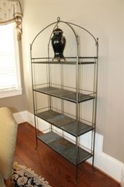 Metal & Slate Baker's Shelf. 38" l, 13" d, 80" h