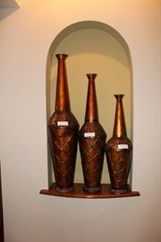 Tin home decor vases (set of 3)