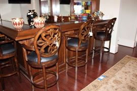 Wood & Leather barstools 