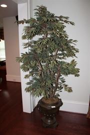 Silk tree in footed urn