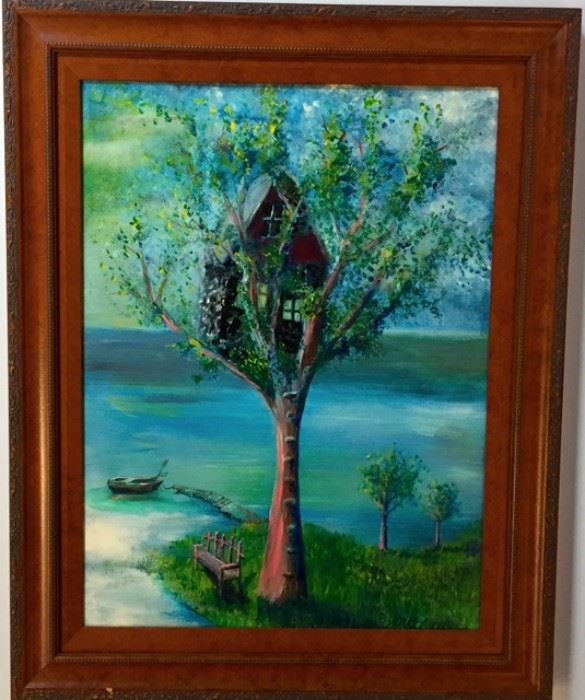 Original "Tree House" painting by Thom Bierdz, star of "The Young & The Restless."