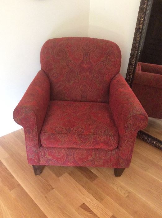 Great red paisley reading chair
