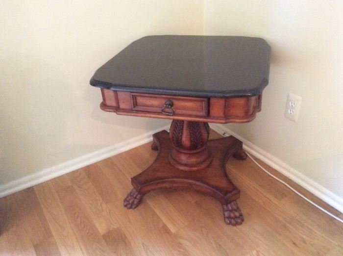 Claw foot marble top table
