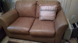 Leather loveseat