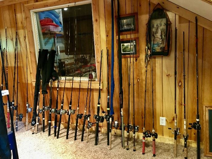 Fishing poles.  Include St Croix, Okuna reels and saltwater poles