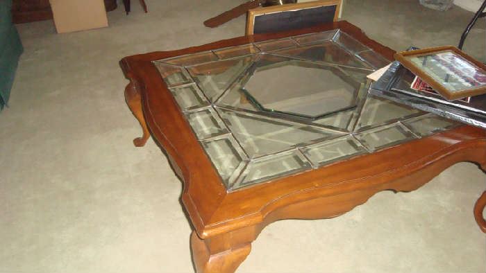 large glass cocktail table