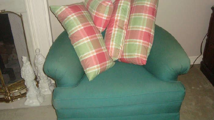 comfy green side chair