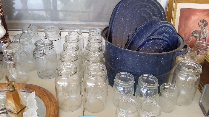 vintage Ball and Atlas canning jars