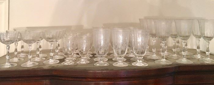 Etched-glass stemware