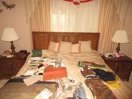 Queen bed with matching side tables