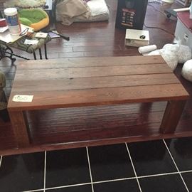 Heavy plank coffee table