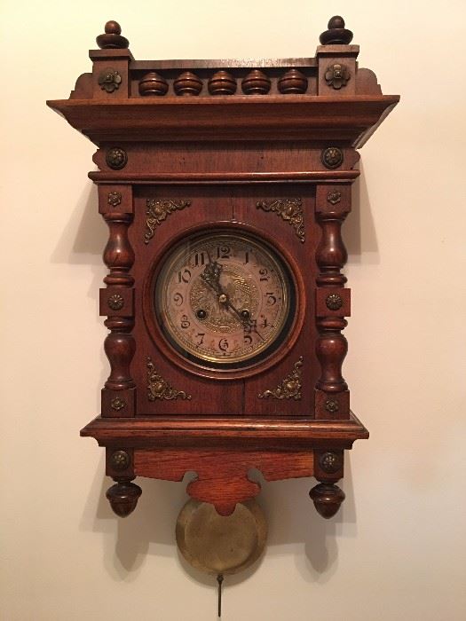 Antique Wall Hanging Clock. Family Heritage Estate Sales, LLC. New Jersey Estate Sales/ Pennsylvania Estate Sales. 