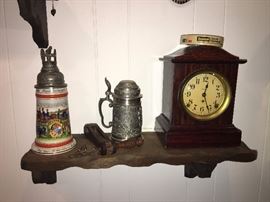 Beer Stein. Pewter Beer Stein. Clock. Family Heritage Estate Sales, LLC. New Jersey Estate Sales/ Pennsylvania Estate Sales