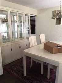 Dining Room Table with four chairs. White. Family Heritage Estate Sales, LLC. New Jersey Estate Sales/ Pennsylvania Estate Sales.