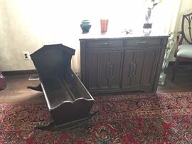 Vintage Wooden Cradle. Family Heritage Estate Sales, LLC. New Jersey Estate Sales/ Pennsylvania Estate Sales.