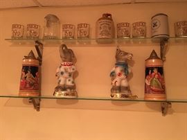 Beer Steins. Political Republican and Democrat Beer Steins. Family Heritage Estate Sales, LLC. New Jersey Estate Sales/ Pennsylvania Estate Sales.