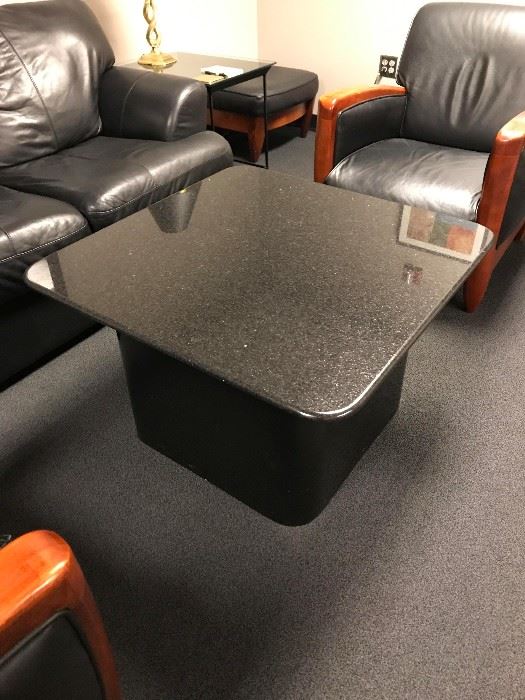 Granite Top Coffee Table with Matching End Table