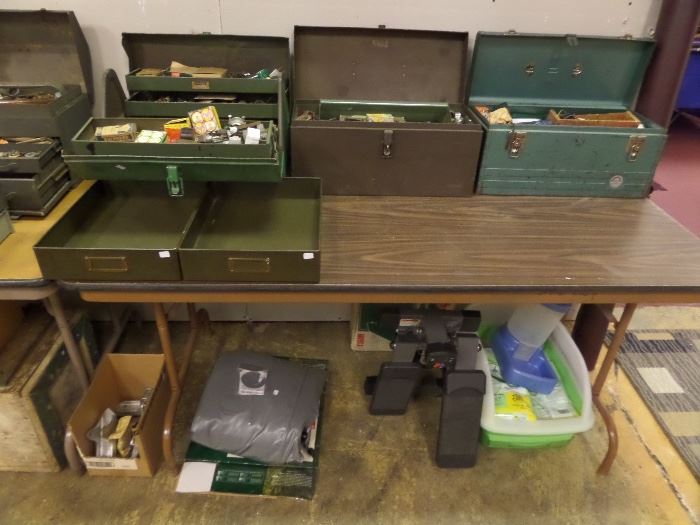 lots of vintage tool's, tool boxes