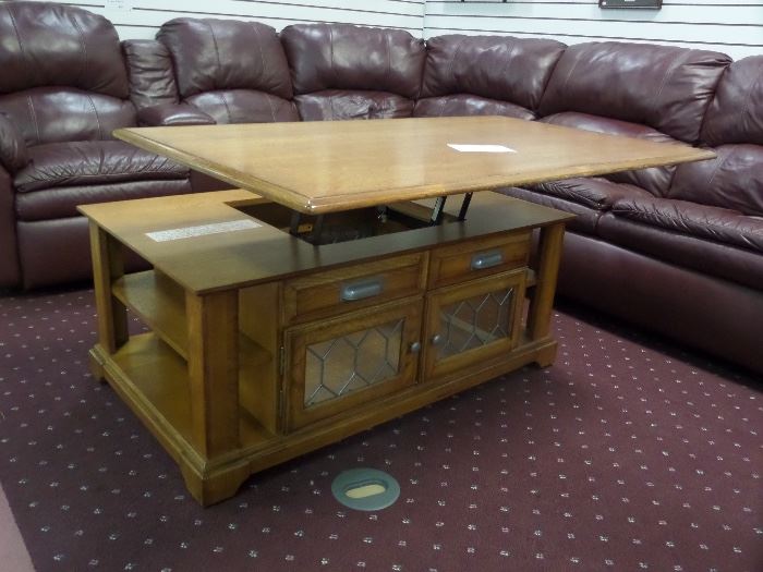 convertible oak coffee table