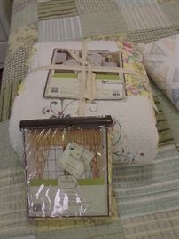 This is a NEW Queen comforter and valance by Mary Jane Farm (Garden Bouquet).