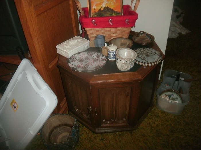 Some pottery and end table