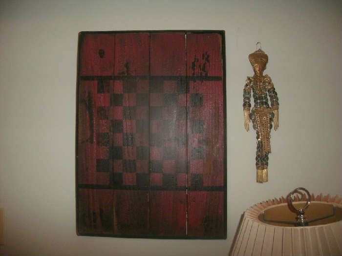 Old Wood Checker Board